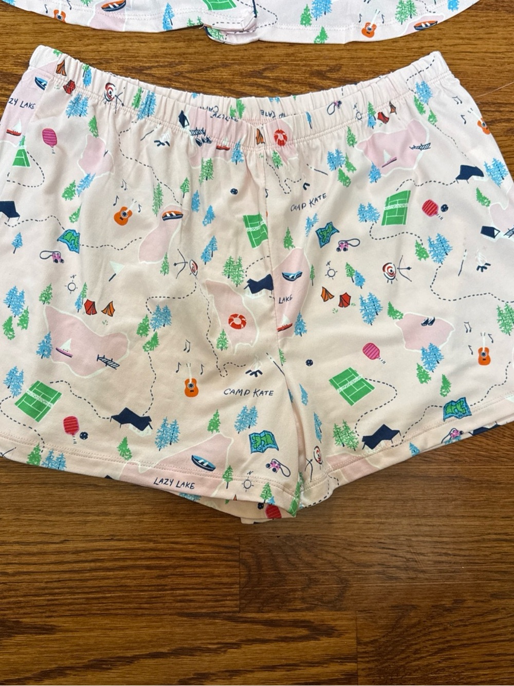 kate spade Pink Camp-Print Short Pajama Set - Picture 4 of 7